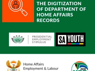 APPLY – RECRUITMENT OF UNEMPLOYED YOUTH FOR THE DIGITIZATION OF DEPARTMENT OF HOME AFFAIRS RECORDS