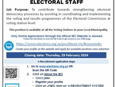 IEC | We are hiring Electoral Staff for 2024 (Apply)